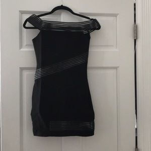 Black off the shoulder NBD dress. Size small.